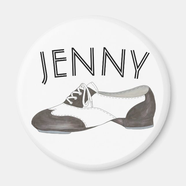 Personlig Oxford Tap Shoe Dance Teacher Tapper Magnet (Framsidan)