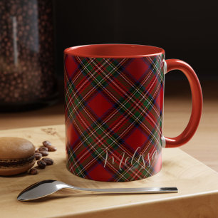 Personlig P Red Grönt Klan Stewart Tartan Mugg