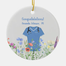 Personlig PA Physician Assistant Blue Scrubs