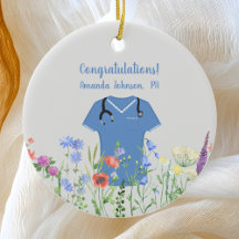 Personlig PA Physician Assistant Blue Scrubs