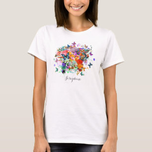Personlig Paint stänk Butterflies Pop Art Tee