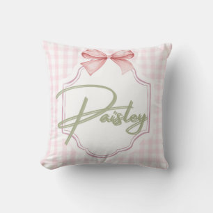 Personlig Paisley Flicka Nursery Gingham Kudde