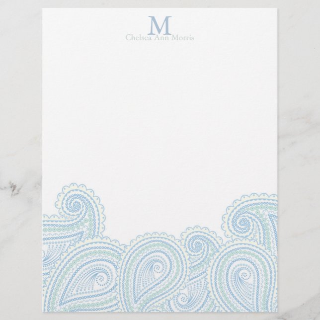 Personlig Paisley Vågar Stationary (Framsida)