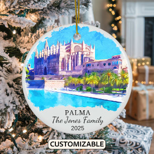 Personlig Palma Ornament, Mallorca Gift Julgransprydnad Keramik