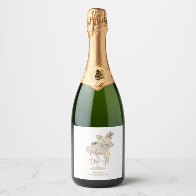 Personlig Palms och Prosecco Bröllopsdusch (Framsida)