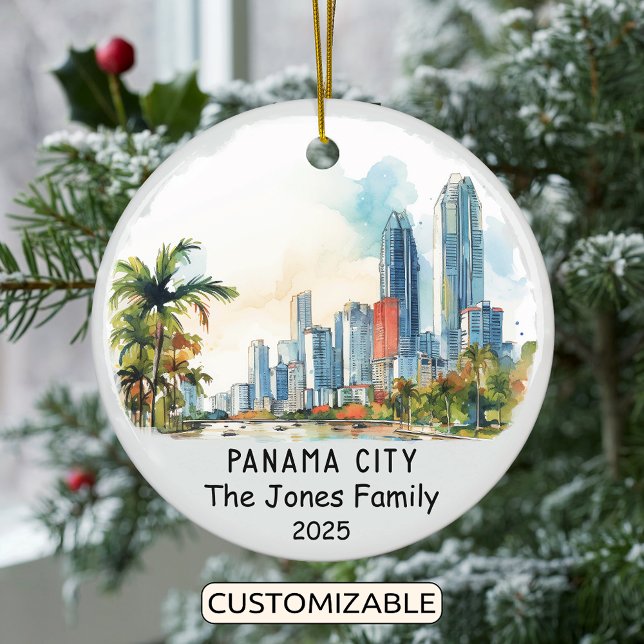 Personlig Panama City Ornament, Panama Julgransprydnad Keramik (Skapare uppladdad)