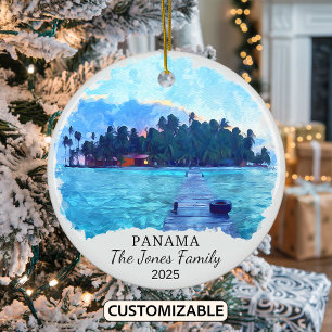 Personlig Panama Ornament, Centralamerika Julgransprydnad Keramik