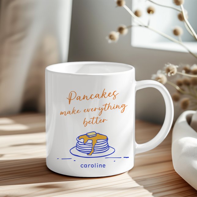 Personlig Pancake Lovers Mug Roligt Breakfast Art Kaffemugg (Skapare uppladdad)