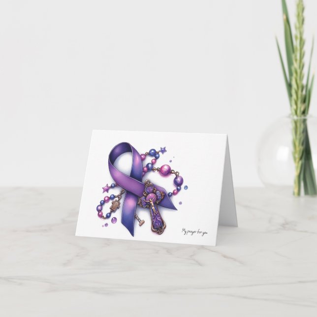 Personlig Pancreatic Cancer Prayer Card Kort (Framsida)