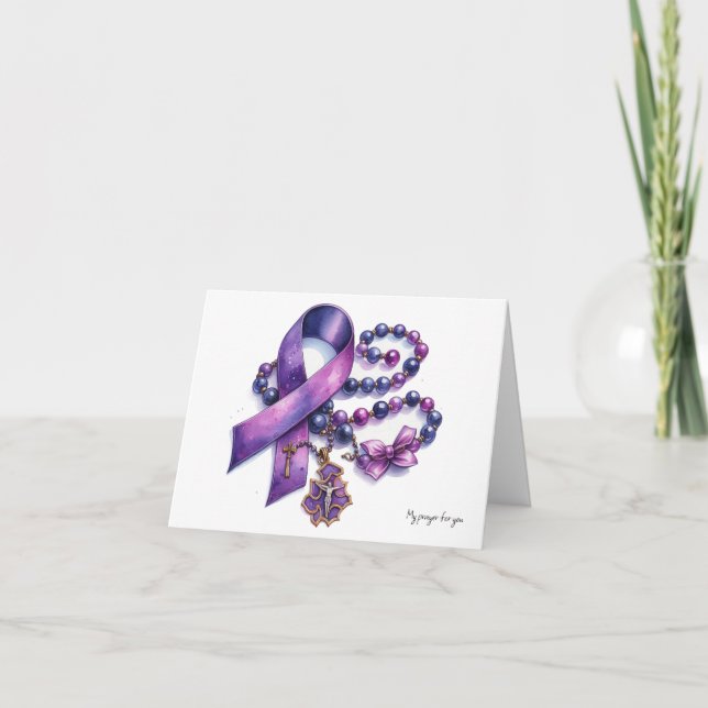 Personlig Pancreatic Cancer Prayer Rosary Kort (Framsida)
