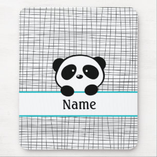 Personlig Panda Bear Aqua Black Mouse Pad Musmatta
