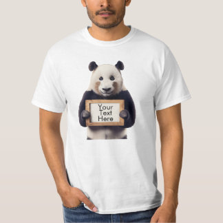 Personlig Panda Bear Holding-tecken T Shirt