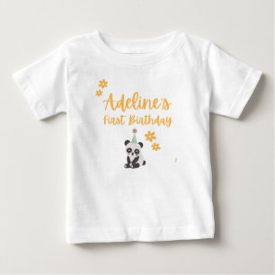 Personlig Panda Första Födelsedags T-Shirt