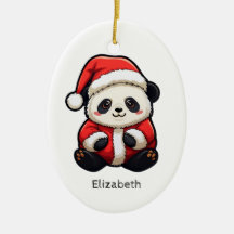 Personlig Panda Jultomten jul Ornament
