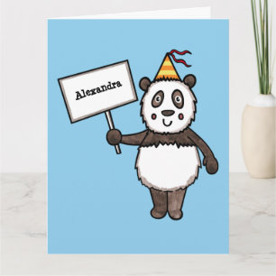 Personlig Panda Party Barn Birthday Kort
