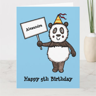 Personlig Panda Party Barn Birthday Kort
