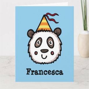 Personlig Panda Party Barn Birthday Kort