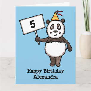 Personlig Panda Party Barn Birthday Kort