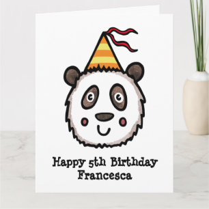 Personlig Panda Party Barn Birthday Kort