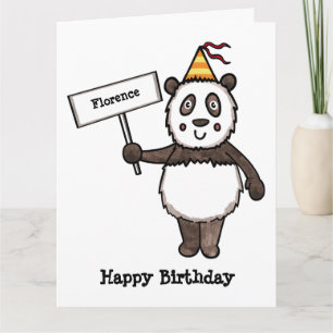 Personlig Panda Party Barn Birthday Kort