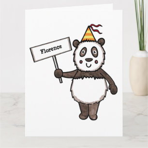 Personlig Panda Party Barn Birthday Kort