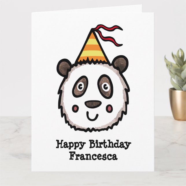 Personlig Panda Party Barn Birthday Kort (Liten växt)