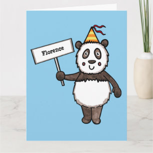 Personlig Panda Party Barn födelsedagen Kort