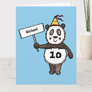 Personlig Panda Party Barn födelsedagskort Kort