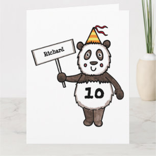 Personlig Panda Party Barn födelsedagskort Kort