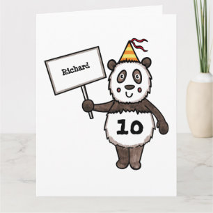 Personlig Panda Party Barn födelsedagskort Kort