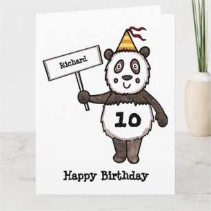 Personlig Panda Party Barn födelsedagskort Kort