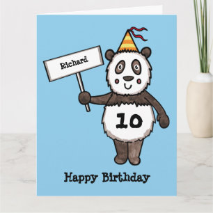 Personlig Panda Party Barn födelsedagskort Kort