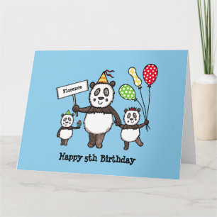 Personlig Panda Party Barnkalas Kort