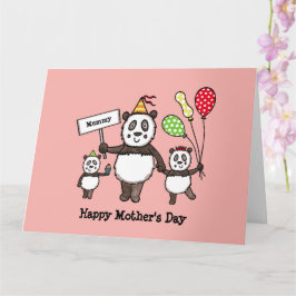 Personlig Panda Party Mors Dag Kort