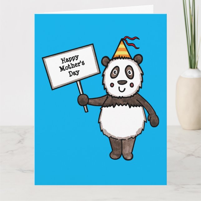 Personlig Panda Party Mors dag-kort Kort (Framsida)