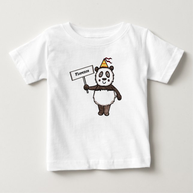 Personlig Panda Party T Shirt (Framsida)