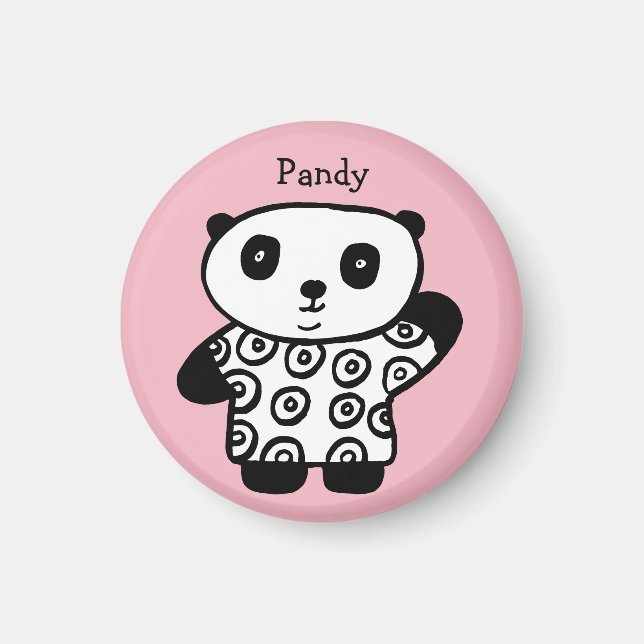 Personlig Pandy Pandabär Magnet (Framsidan)
