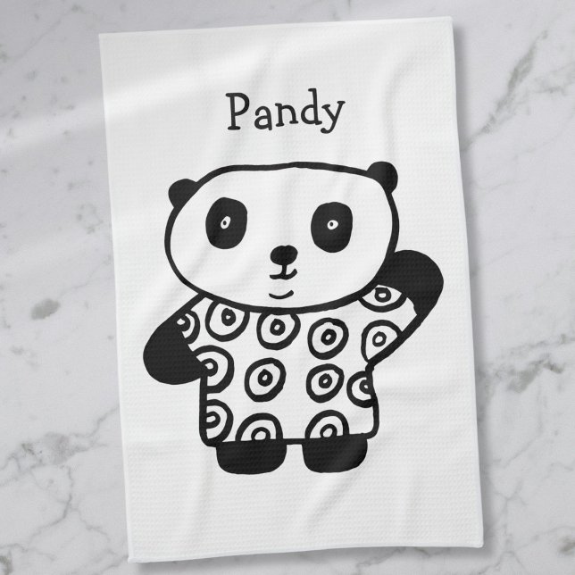 Personlig Pandy The Panda Söt Kökshandduk (Personalized Pandy The Panda Cute Towel)
