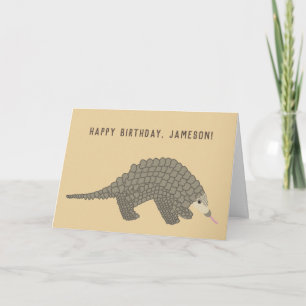 Personlig Pangolin-födelsedagskort Kort