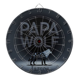 Personlig Papa Varg Natur Silhuett Darttavla
