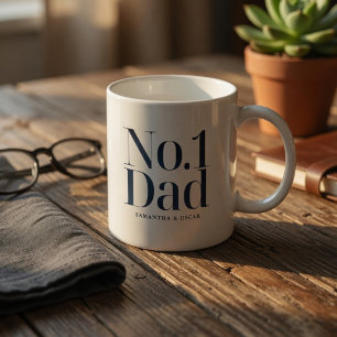 Personlig Pappa #1   Anpassat Namn Fars Dag Kaffemugg
