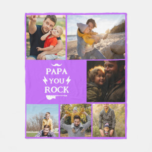 Personlig Pappa 6 Foto Collage Present Barn Fleecefilt