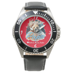 Personlig Pappa Bear Simple chic Namn Astronaut Armbandsur