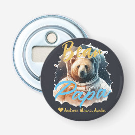 Personlig Pappa Bear Simple chic Namn Astronaut Flasköppnare