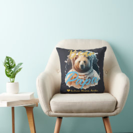 Personlig Pappa Bear Simple chic Namn Astronaut Kudde