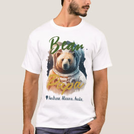 Personlig Pappa Bear Simple chic Namn Astronaut T Shirt