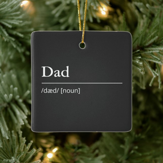 Personlig Pappa definierar modern enkel svart Julgransprydnad Keramik (Träd)