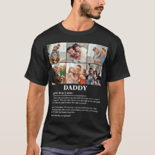 Personlig Pappa Definition 6 Foto Collage T Shirt