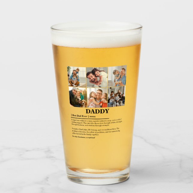 Personlig Pappa Definition 6 Photo Collage Glaskopp (Framsida fylld)