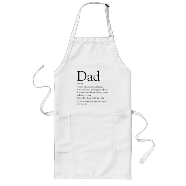Personlig Pappa Definition Citat Mening Långt Förkläde (Framsidan)